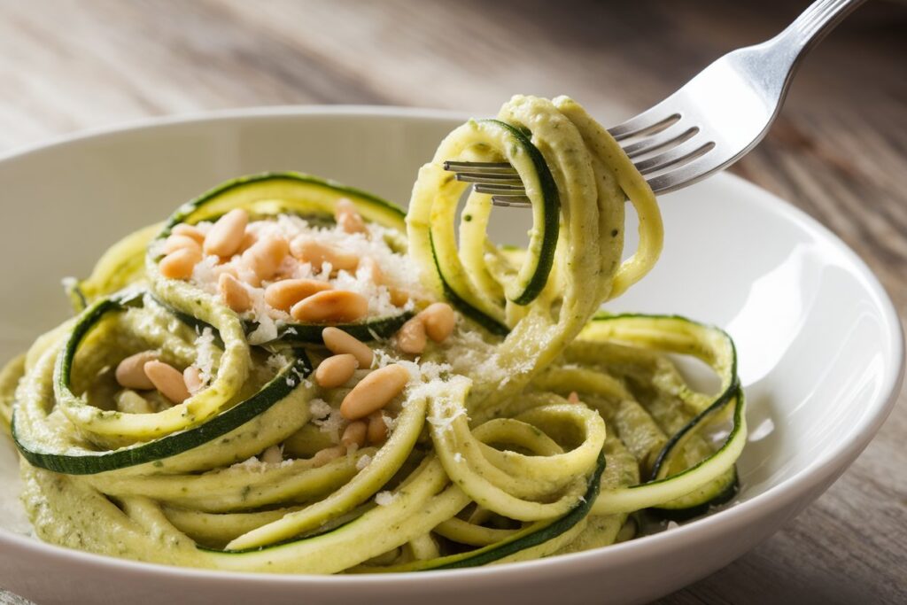 Zucchini Noodles with Avocado Pesto