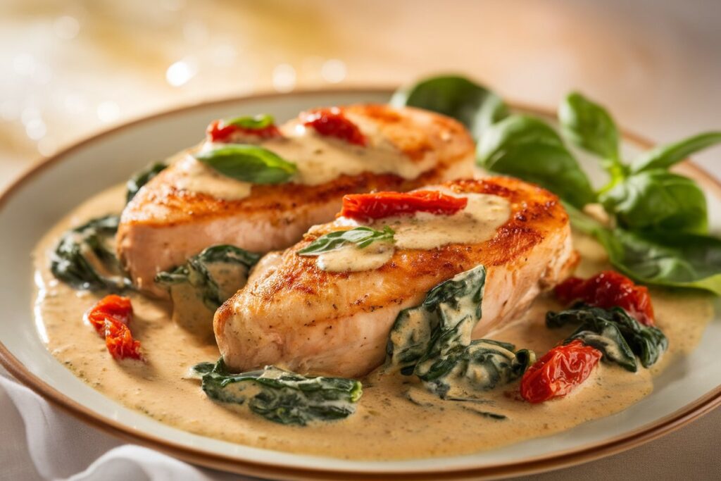 chicken in a creamy sauce