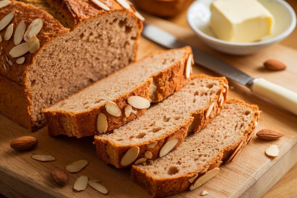 sliced almond flour bread 